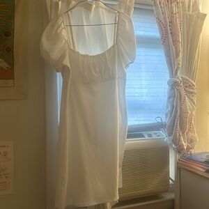 White B. Darlin A-line Ruffled Mini-Dress